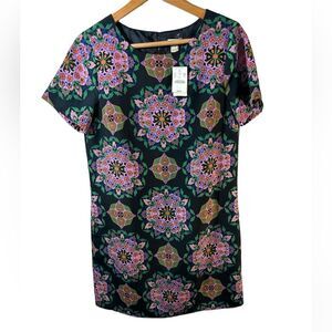 NWT J. Crew Factory Geometric Medallion Print Shift Dress sz 4 Career Retro Mod